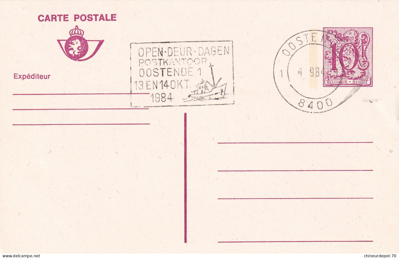 Lettres & Documents  Belgique België Belgium Oostende 1984 - Briefe U. Dokumente