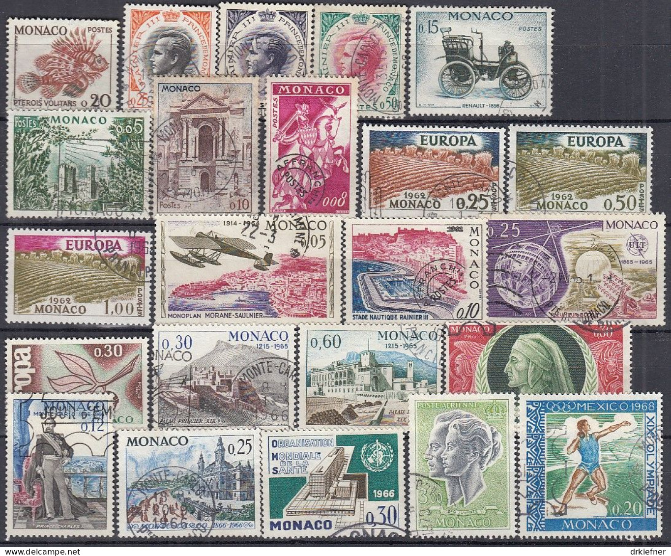 MONACO  23 Verschiedene Marken, Gestempelt - Collections, Lots & Series