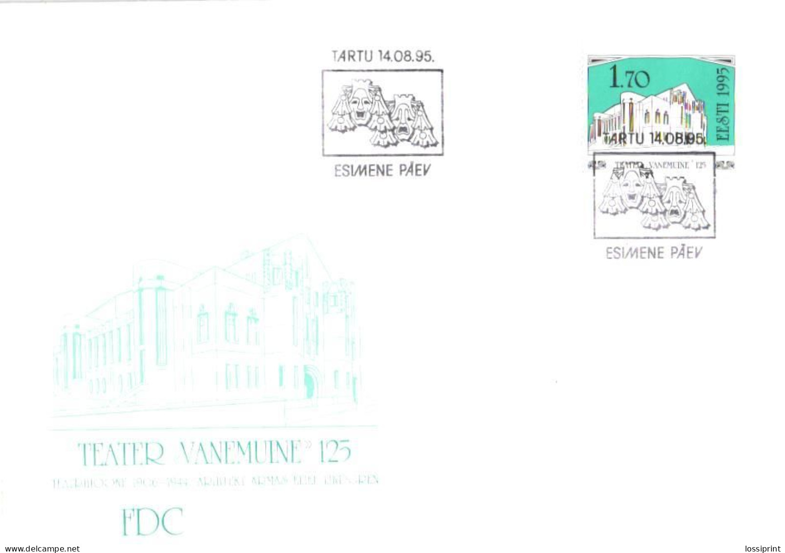 Estonia:FDC, Vanemuise Theatre, 1995 - Estonia