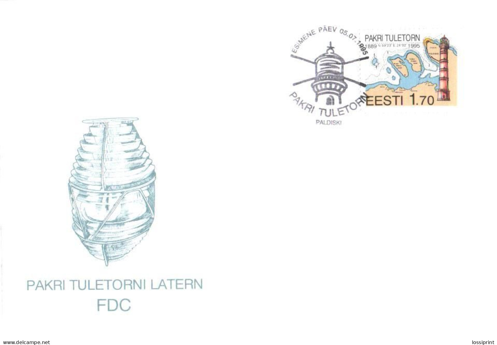 Estonia:FDC, Pakri Lighthouse, 1995 - Estland