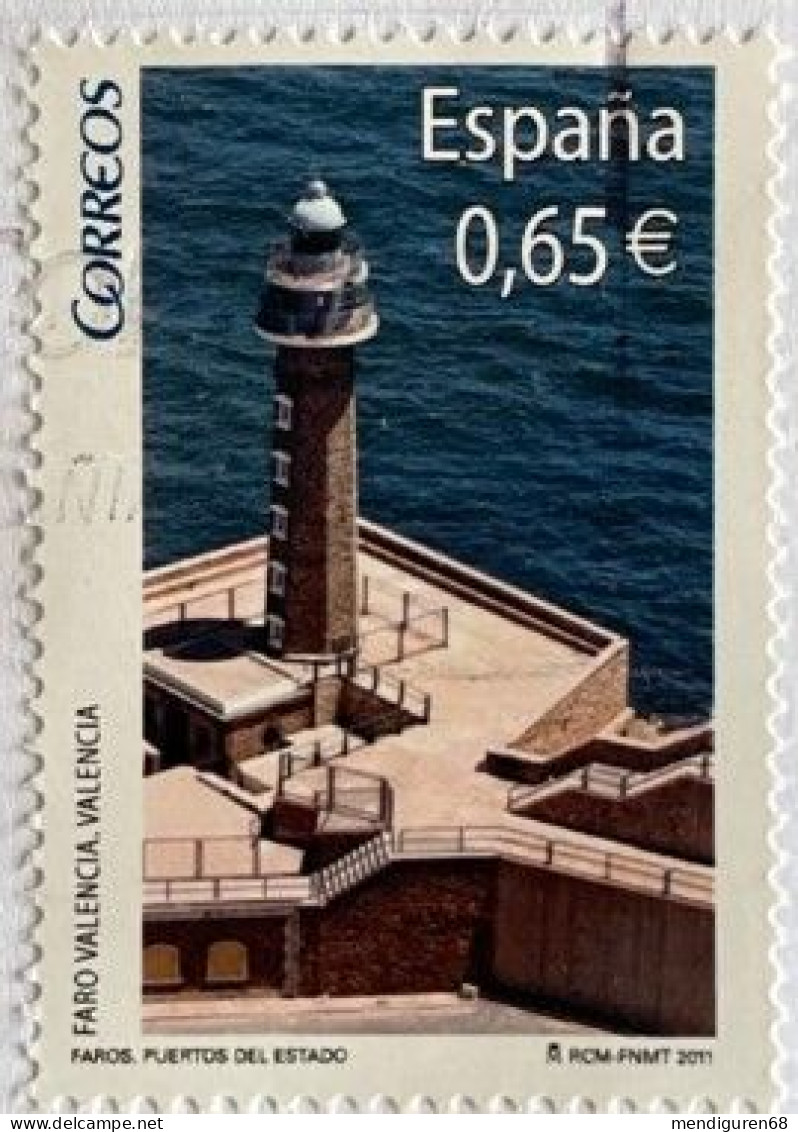 ESPAGNE SPAIN SPAIN ESPAÑA  2011 FROM MS LIGTHOUSES FARO DE VALENCIA USED  ED 4646G  YT 4307 MI 4602 SG 4609 SC 3787F - Used Stamps