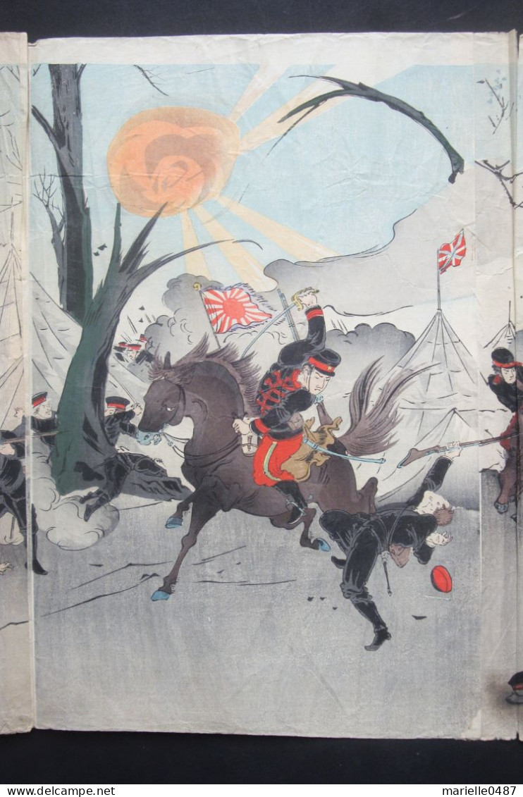 OBAN Utagawa Kokunimasa (1874-1944)  Bataille Contre Les Russes à Séoul. - Asiatische Kunst