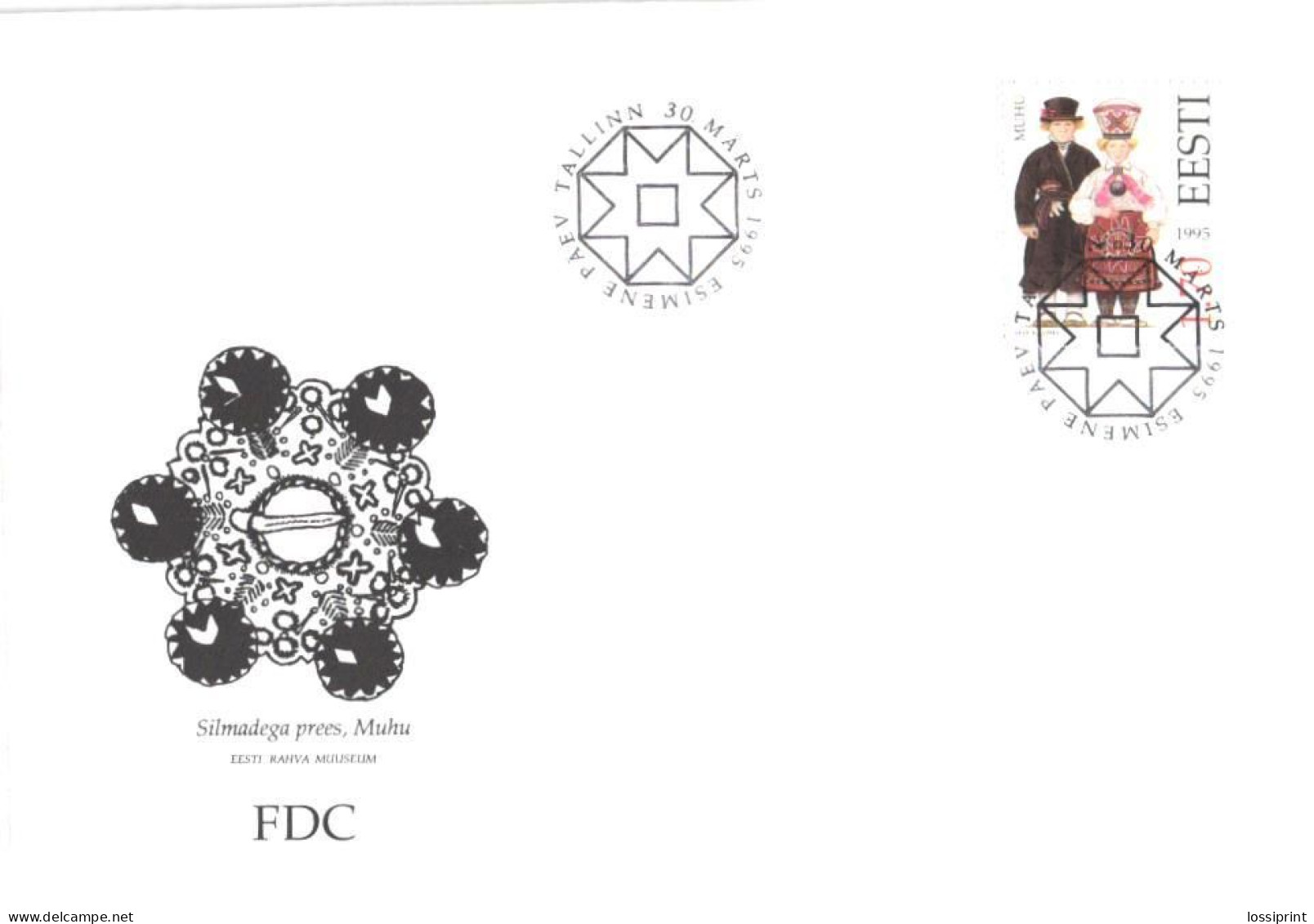 Estonia:FDC, Muhu Island National Costumes, 1995 - Estonie