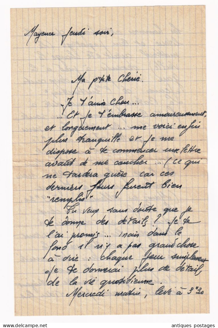 Poste Aux Armées 1953 Allemagne Mayence Secteur Postal 64454 Mainz Timbre  Beffroi De Douai  + Correspondance - Militärstempel Ab 1900 (ausser Kriegszeiten)