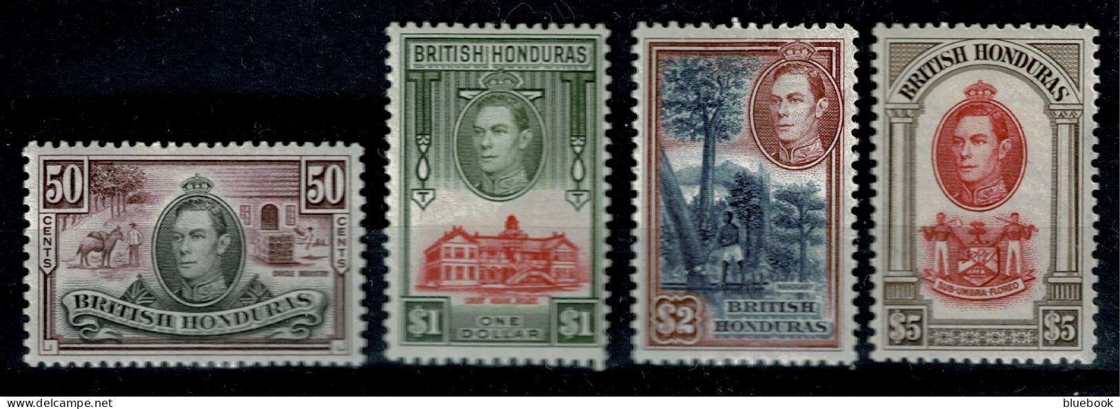 Ref 1649 - KGVI British Honduras 1938-47 - Mounted Mint Stamps Set SG 150/161 - British Honduras (...-1970)