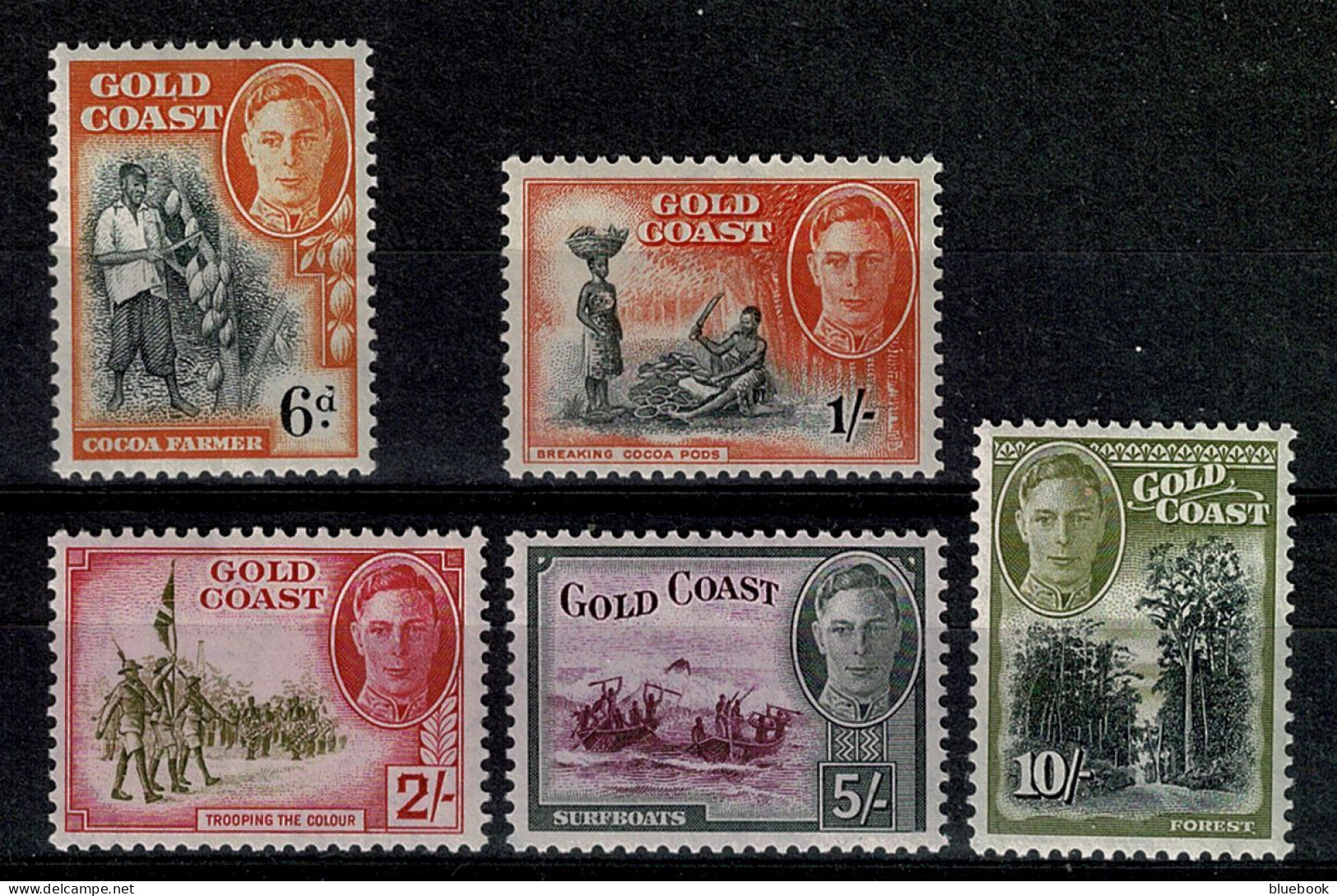 Ref 1649 - KGVI Gold Coast 1935-46 - Unmounted Mint Stamps Set SG 135/146 - Gold Coast (...-1957)