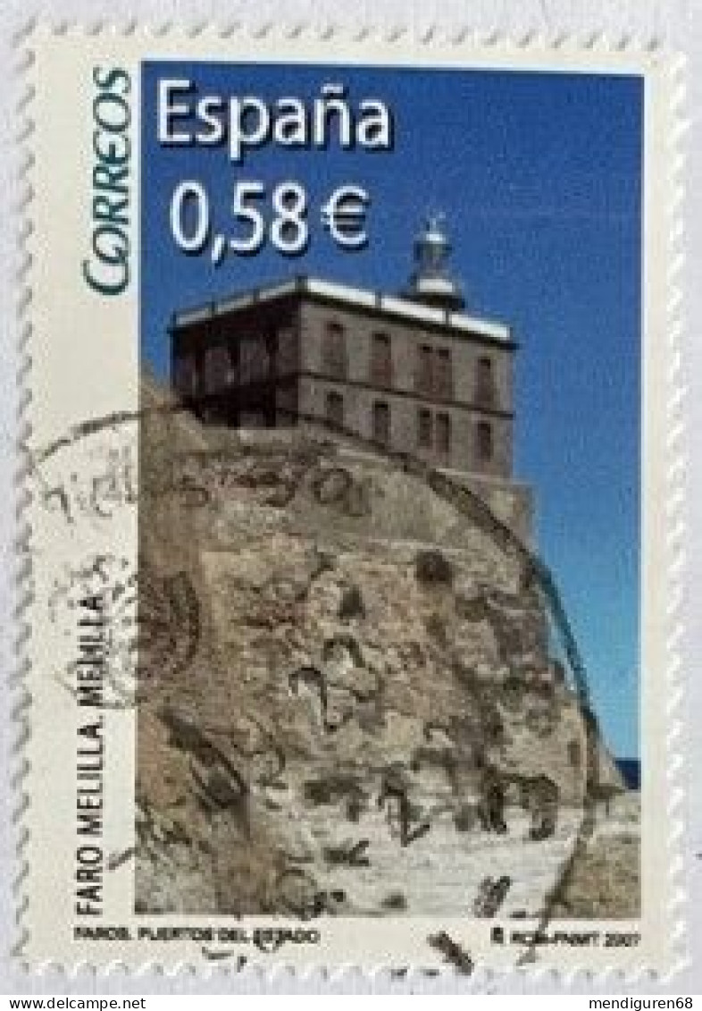 ESPAGNE SPANIEN SPAIN ESPAÑA 2007 FROM M/S LIGHTHOUSES FARO DE MELILLA USED ED 4348D YT 3956 MI 4251 SG 4290 SC 3518D - Used Stamps