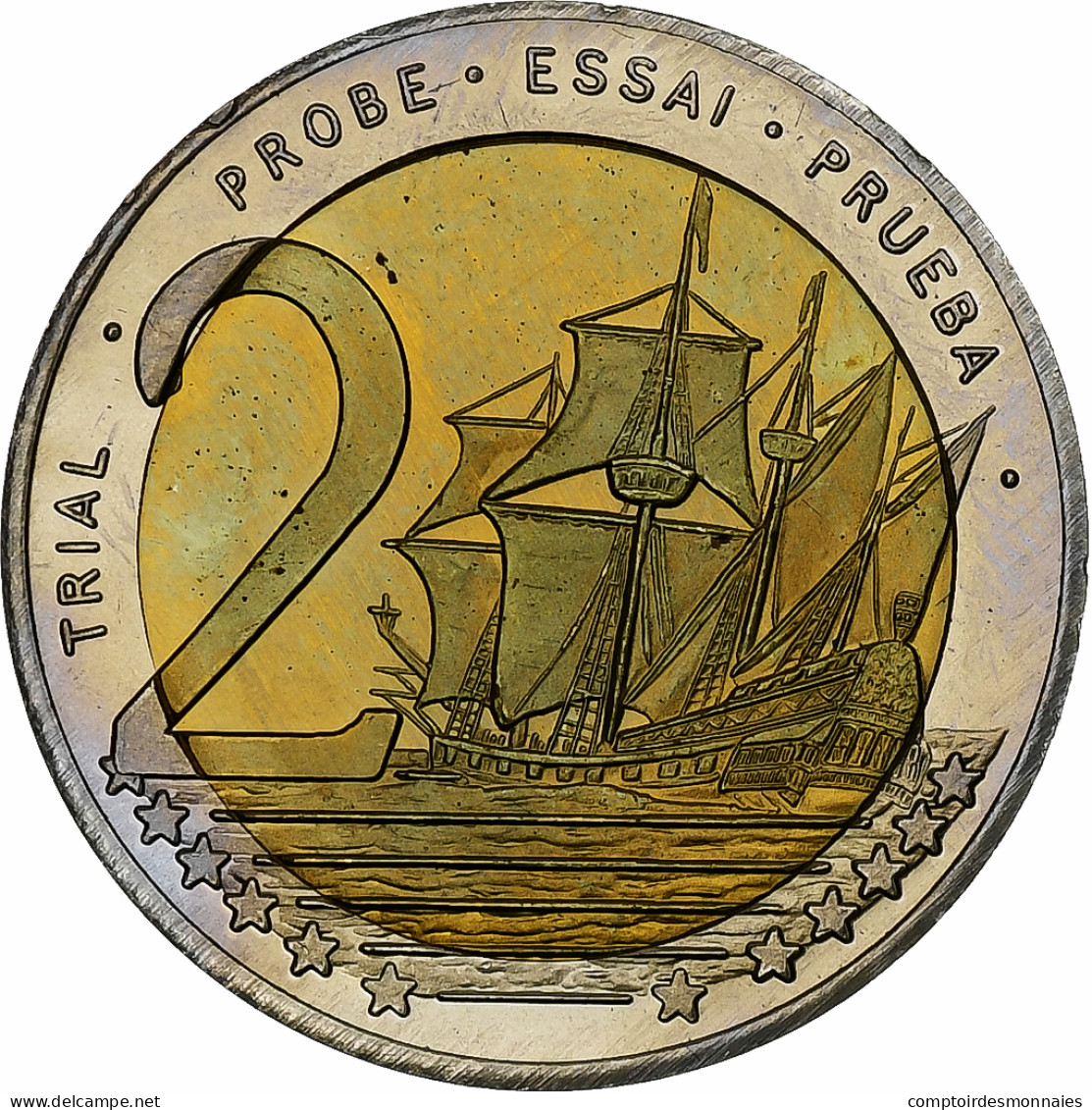 Andorre, 2 Euro, Fantasy Euro Patterns, Essai-Trial, BE, 2003, Bimétallique - Privéproeven