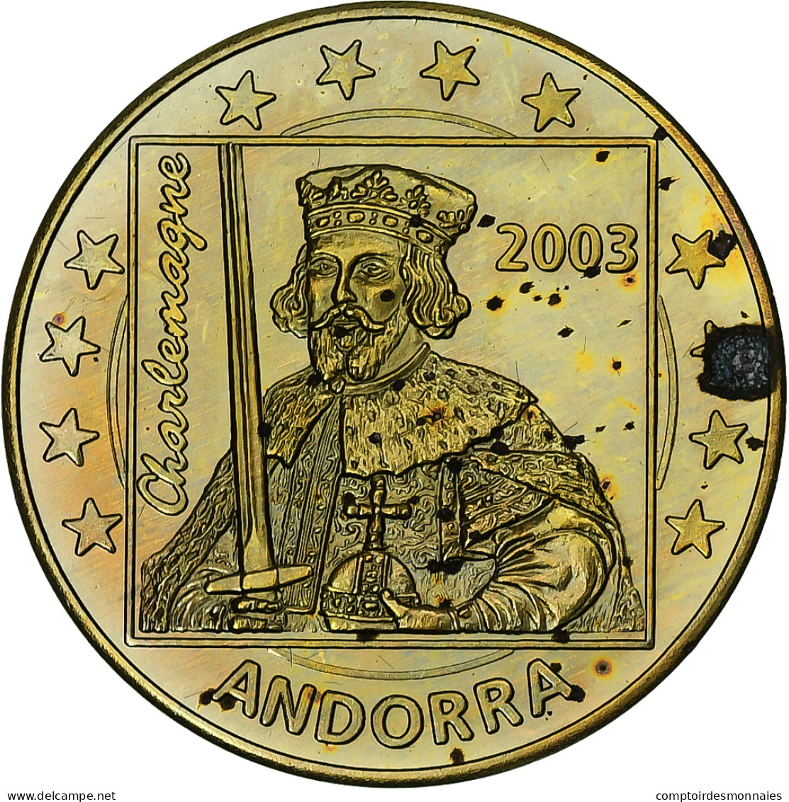 Andorre, 50 Euro Cent, Fantasy Euro Patterns, Essai-Trial, BE, 2003, Laiton, SPL - Essais Privés / Non-officiels