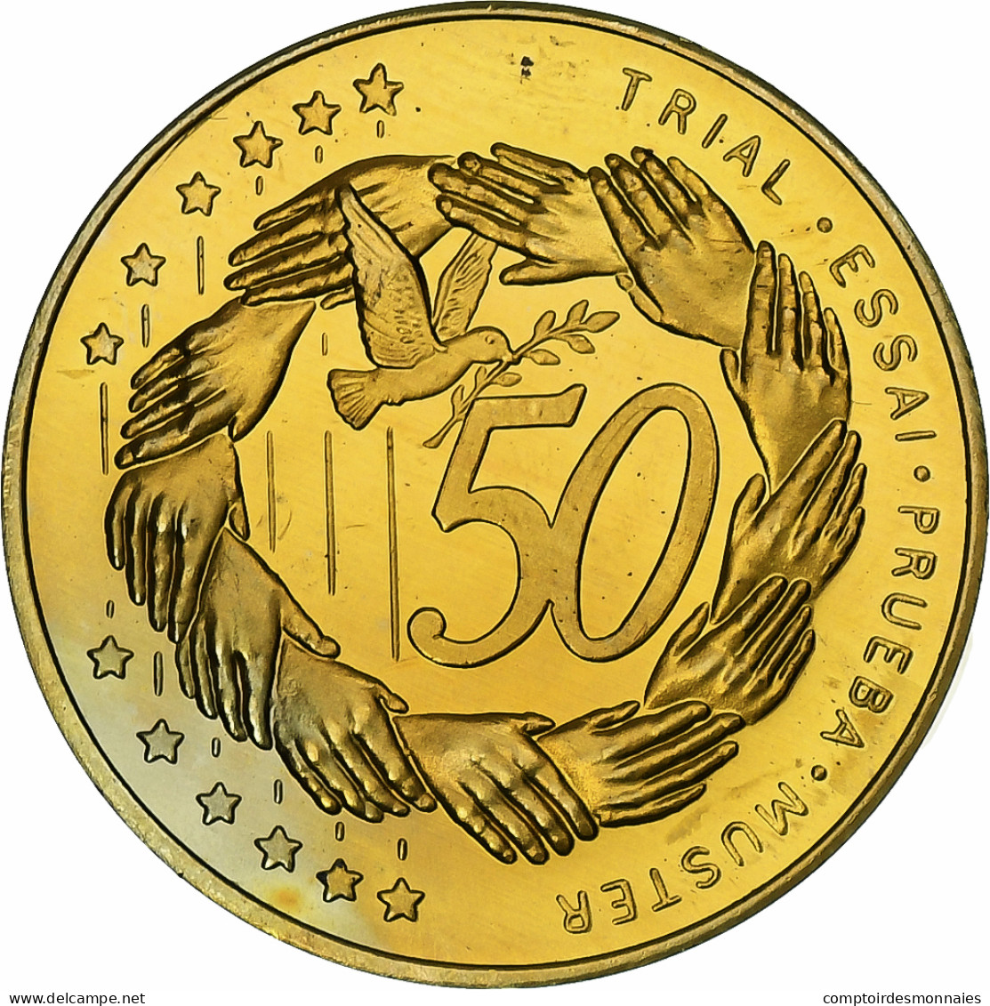 Andorre, 50 Euro Cent, Fantasy Euro Patterns, Essai-Trial, BE, 2003, Laiton, SPL - Privatentwürfe