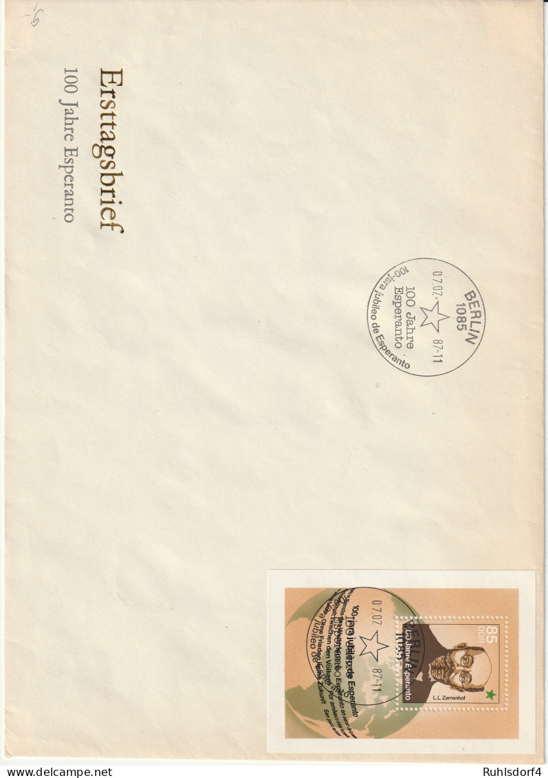 DDR, FDC  Block 87 (100 Jahre Esperanto) - Other & Unclassified
