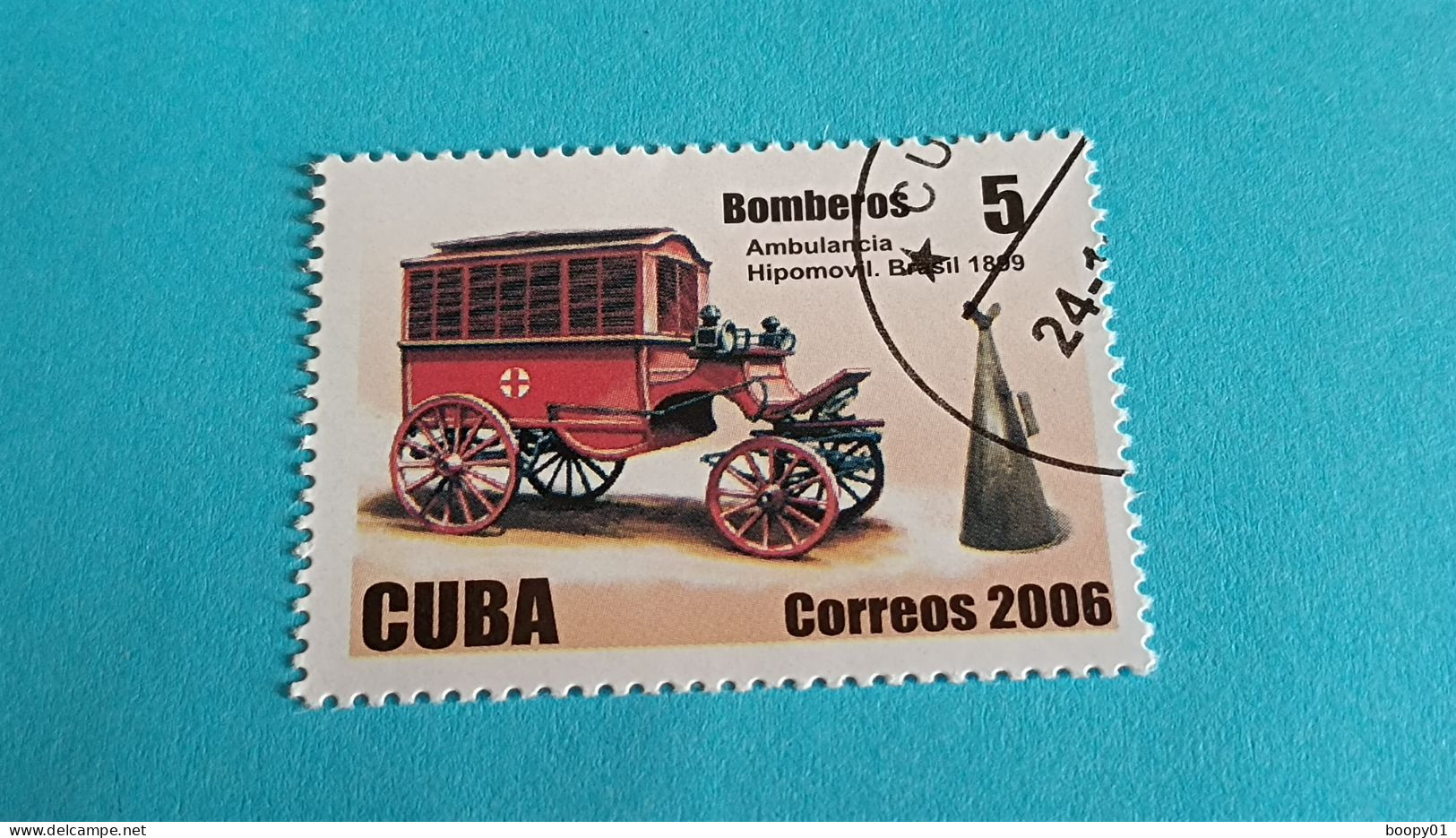 CUBA - Timbre 2006 : Transports - Ambulance Hippomobile Brésil De 1899 - Usati