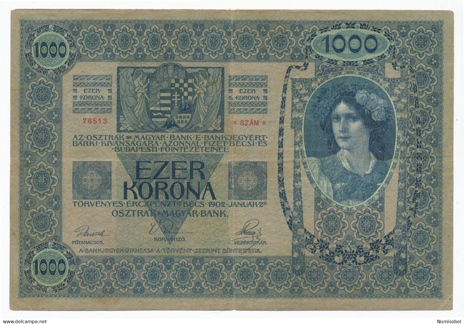 AUSTRIA, ÖSTERREICH - 1000 Kronen 2. 1. 1902. P8 (A002) - Austria