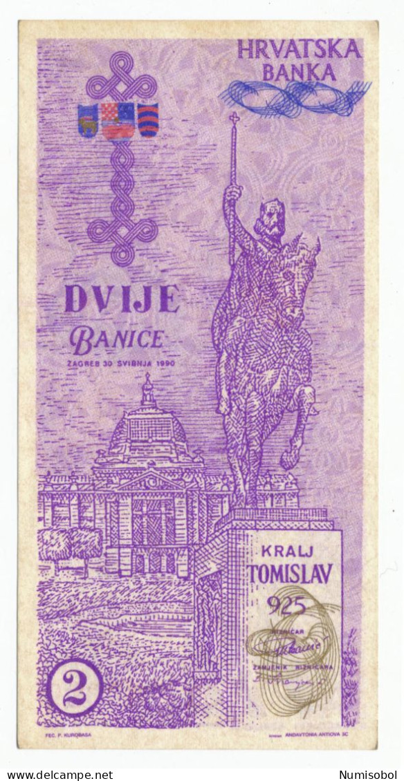 CROATIA, HRVATSKA - 2 Banice Proposal Propaganda Banknote 1991. UNC. (C021) - Croatia