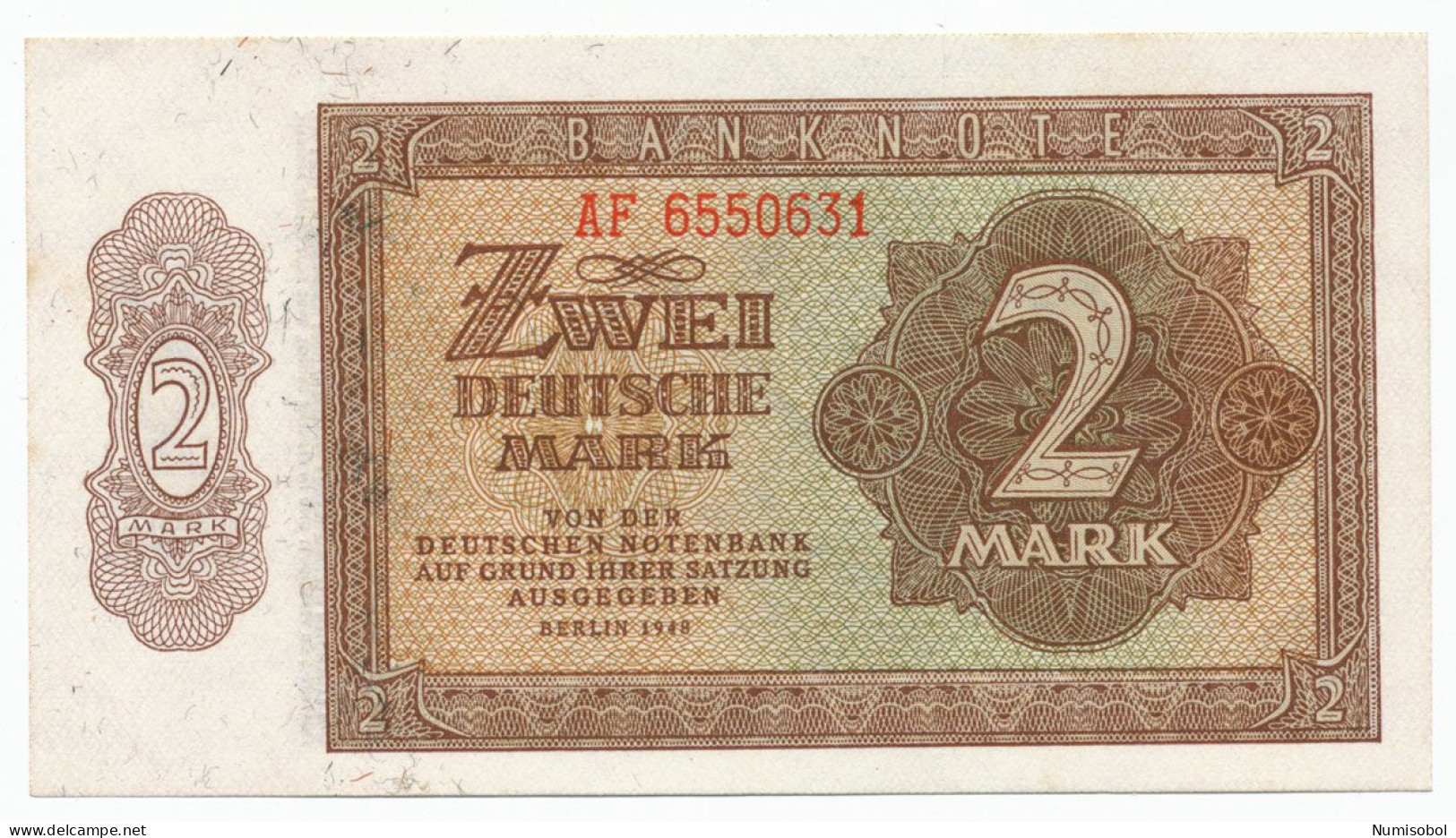 GERMANY, DEUTSCHLAND - 2 Mark 1948. P10 Ro341e, UNC. (D050) - 2 Deutsche Mark