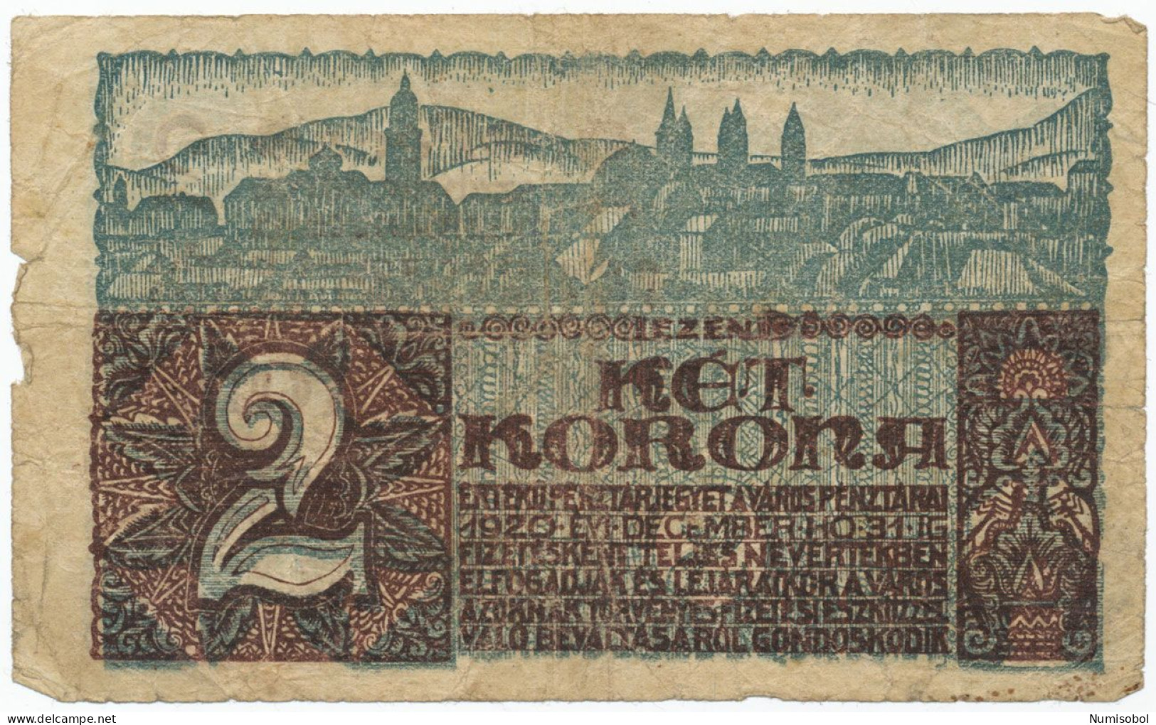 HUNGARY - 2 Korona 1920. (PECS) (H072) - Hungary