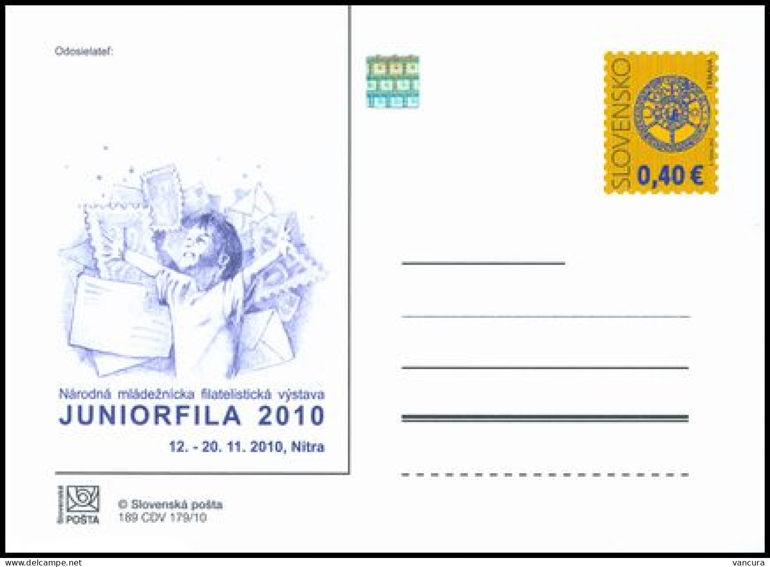 CDV 189 Slovakia Juniorfila 2010 - Briefmarkenausstellungen