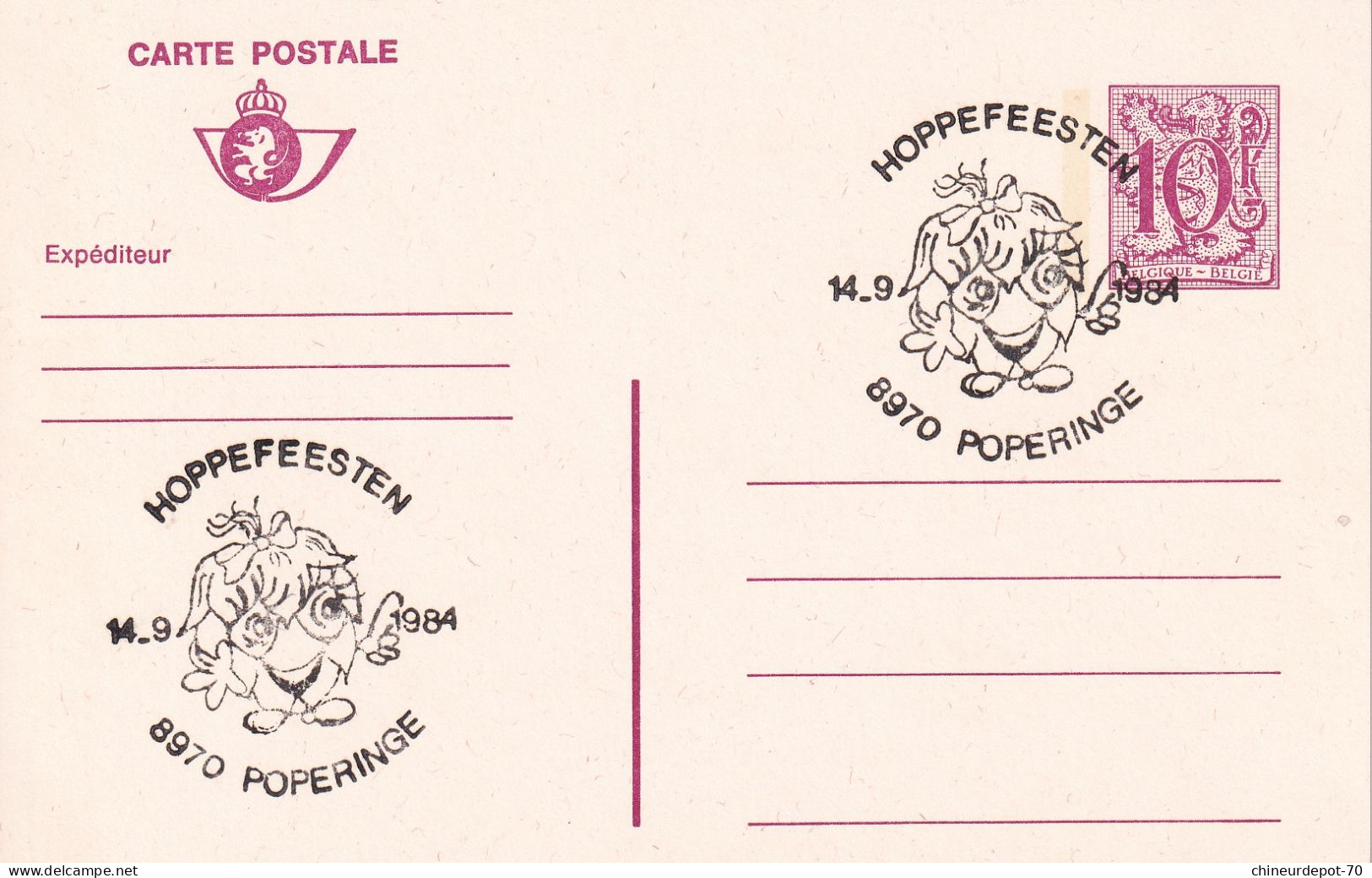 Lettres & Documents  Belgique België Belgium Poperinge 1984 - Storia Postale
