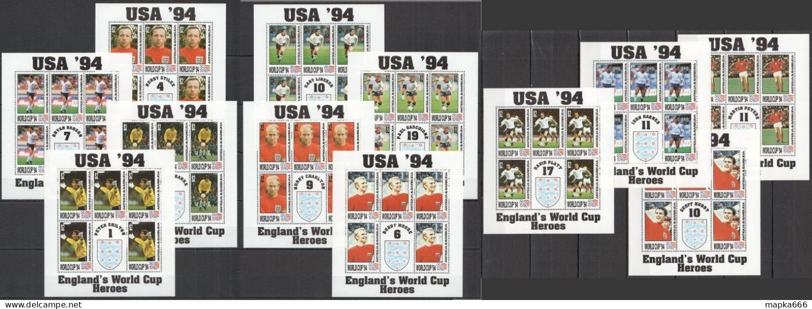 B1587 Antigua & Barbuda Football World Cup Usa #1829-42 12Kb Mnh - Sonstige & Ohne Zuordnung