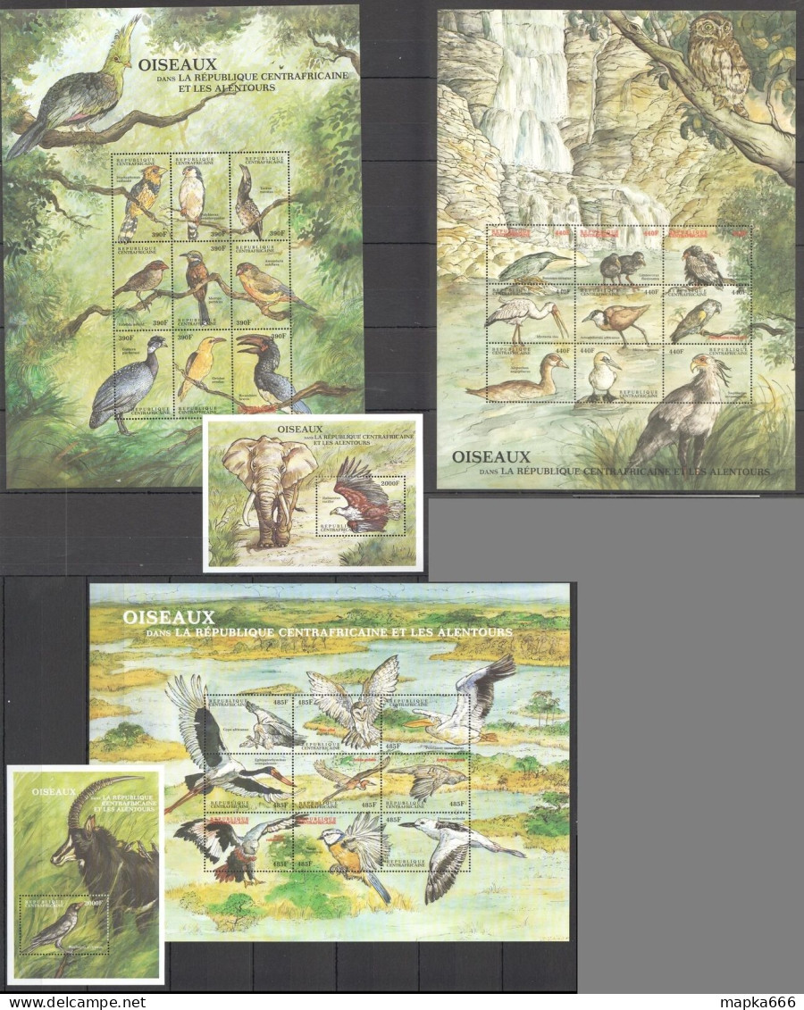 B1574 Central Africa Fauna Birds Oiseaux 3Sh+2Bl Mnh - Sonstige & Ohne Zuordnung