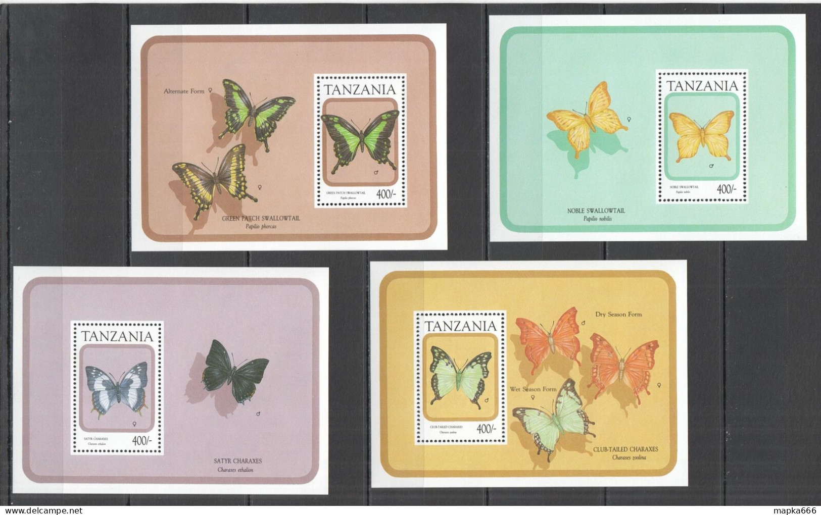 O0033 Tanzania Flora & Fauna Butterflies !!! 4Bl Mnh - Butterflies