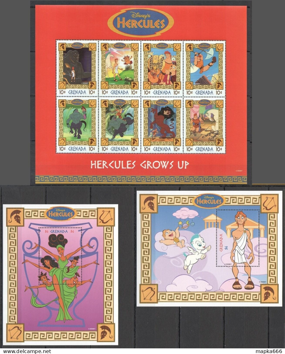 O0088 Grenada Hercules Cartoons Walt Disney 1Kb+2Bl Mnh - Disney