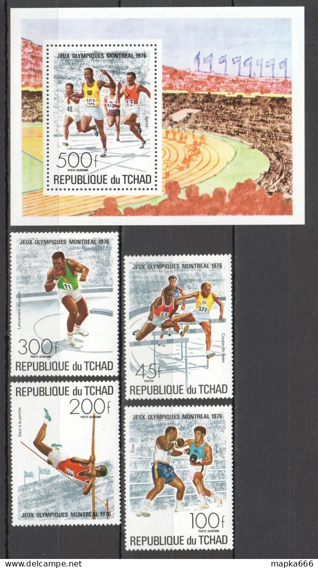 O0096 Chad Olympic Games Montreal 1976 Michel #742-5 Bl65 14 Euro 1Set+1Bl Mnh - Autres & Non Classés
