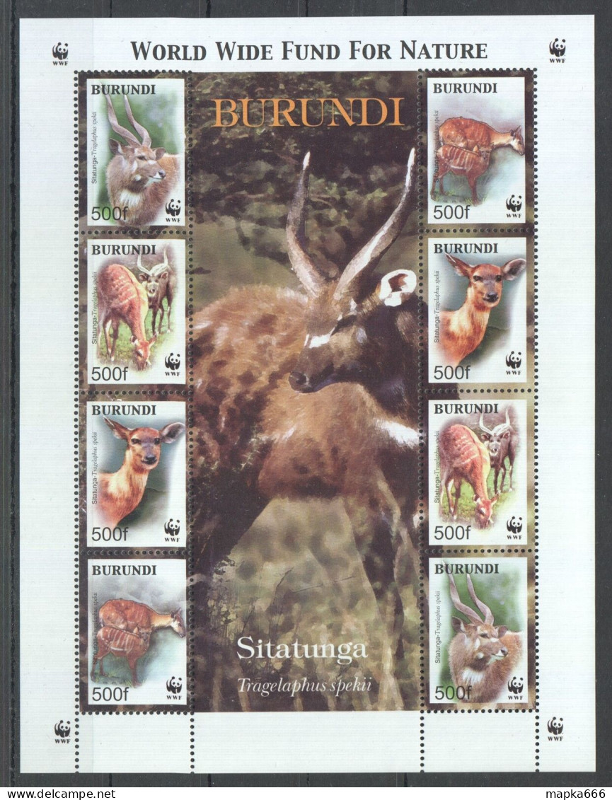 O0114 Burundi Wwf Fauna Wild Animals Sitatunga 1Kb Mnh - Sonstige & Ohne Zuordnung