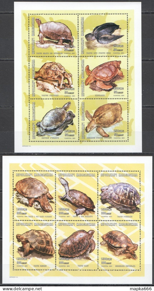 Ft181 2001 Madagascar Turtles Reptiles Fauna #2520-2531 2Kb Mnh - Otros & Sin Clasificación