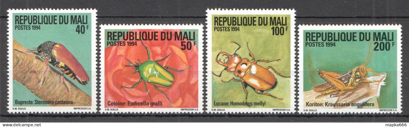 Ft174 1994 Mali Insects Fauna #1220-23 1Set Mnh - Other & Unclassified