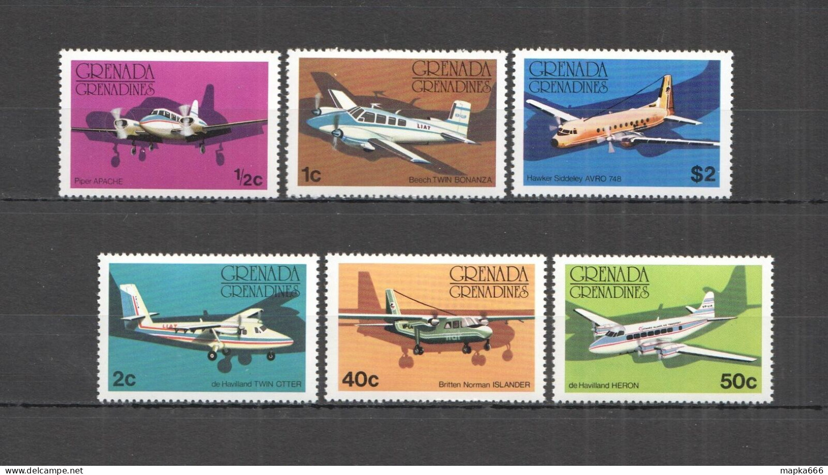 B1554 Grenada Grenadines Transport Aviation History Set Mnh - Vliegtuigen