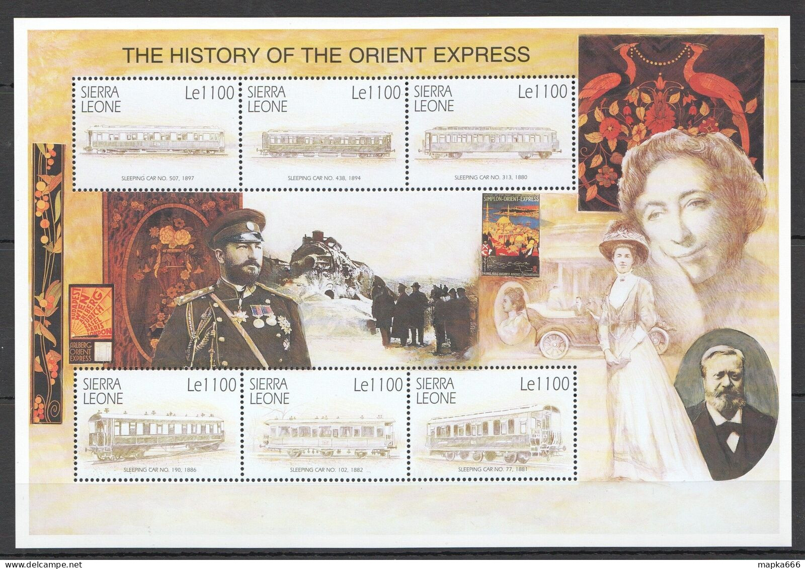 B1538 Sierra Leone Transport Trains The History Of The Orient Express Sh Mnh - Trains