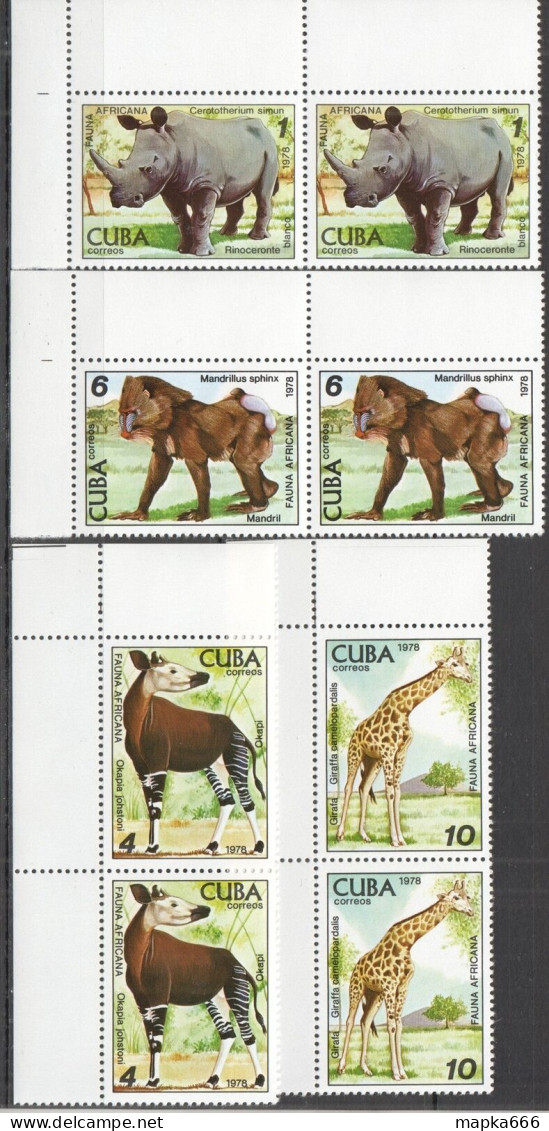 O0121 1978 Fauna African Wild Animals Rhinoceros Monkeys Giraffes Mnh - Andere & Zonder Classificatie