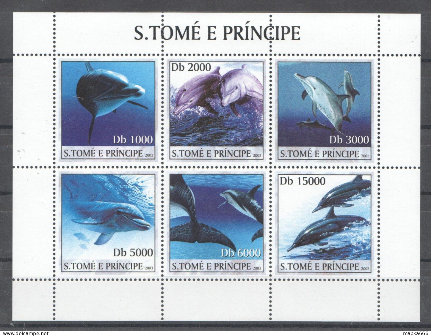 O0147 2003 S. Tome & Principe Fauna Marine Life Dolphins Kb Mnh - Marine Life