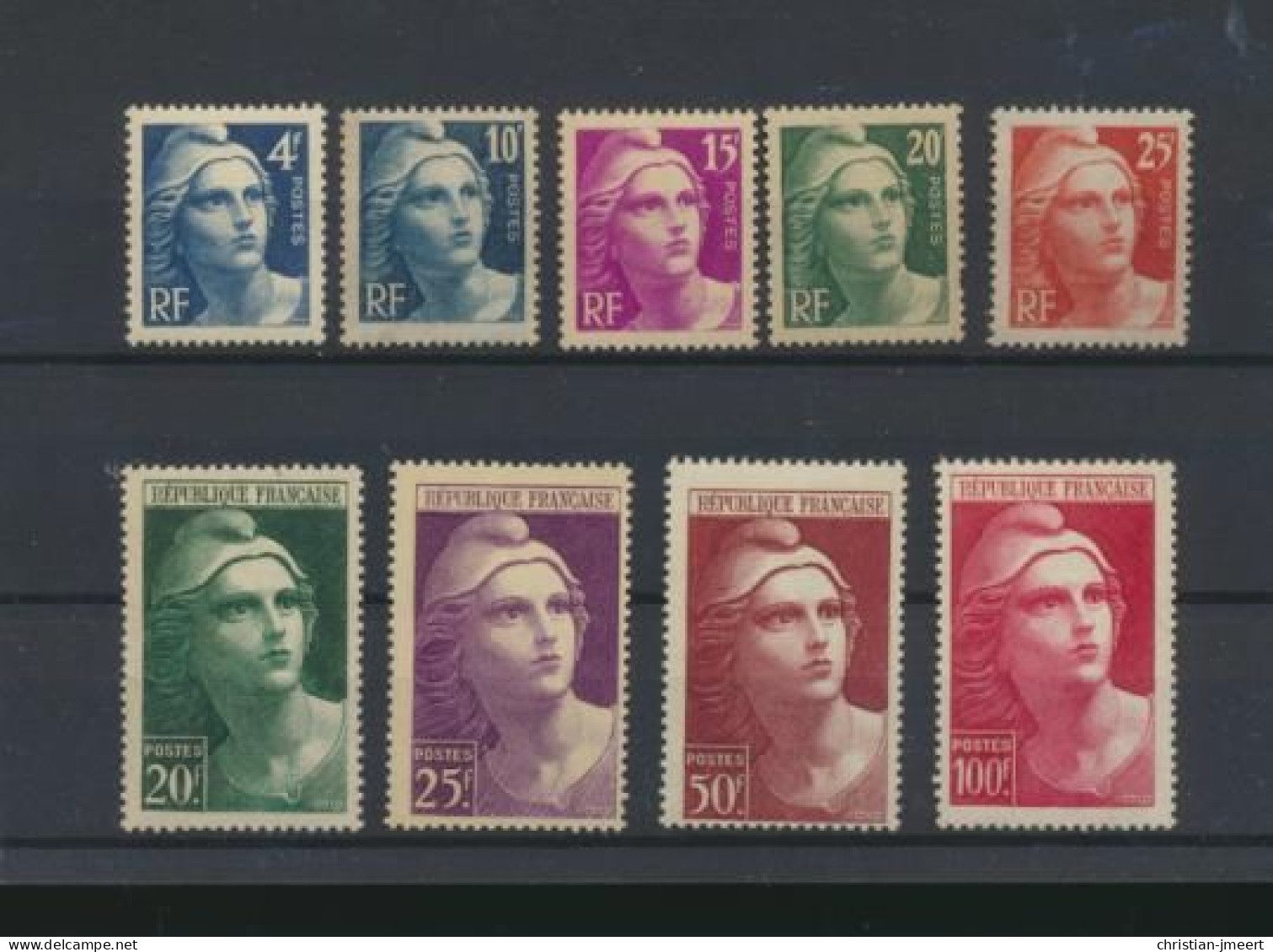 Marianne De Gandon  Taille Douce Yv.725/33 MNH XX - 1945-54 Marianne De Gandon