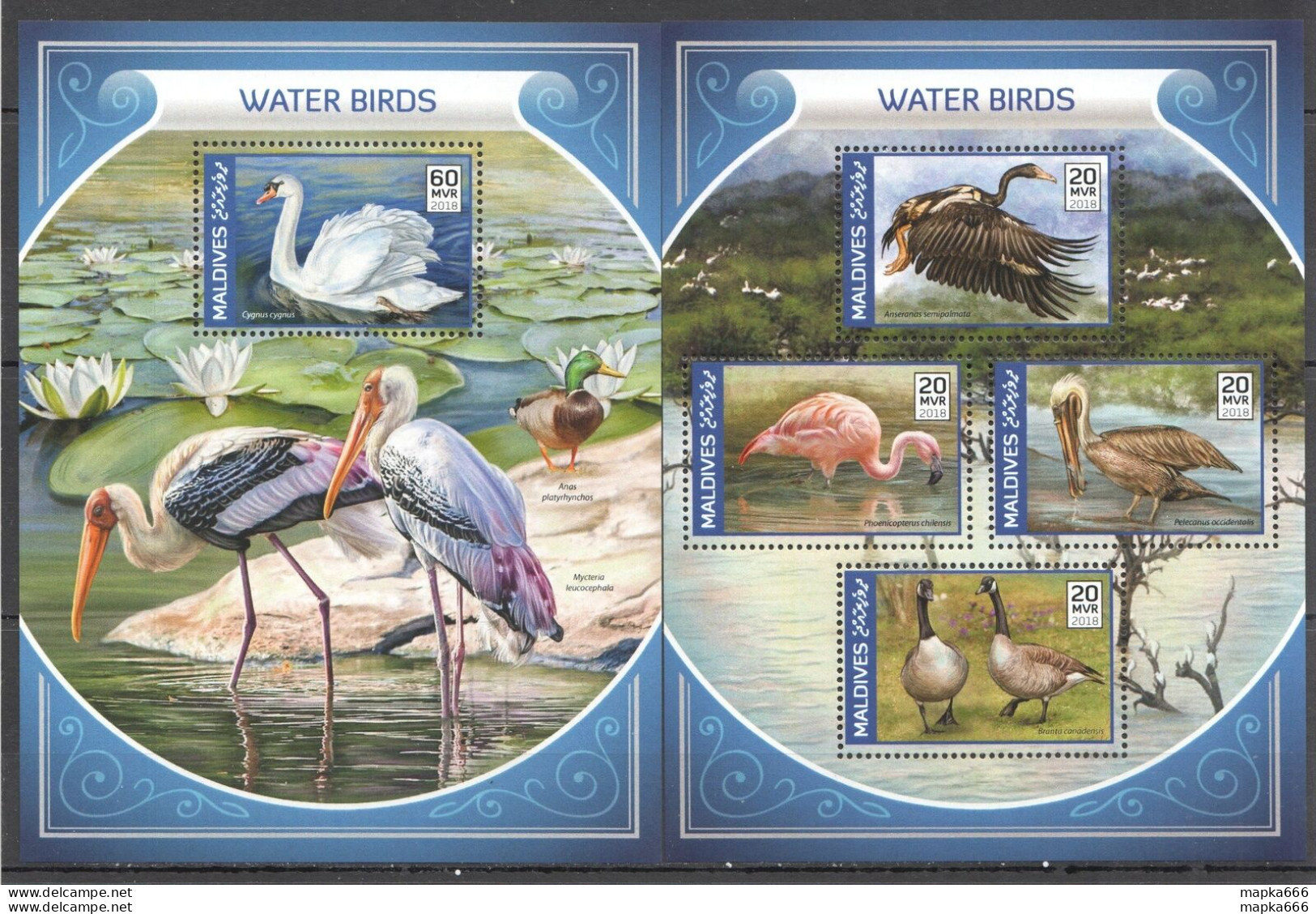 Hm0521 2018 Maldives Water Birds Fauna #7418-1+Bl1149 Mnh - Sonstige & Ohne Zuordnung