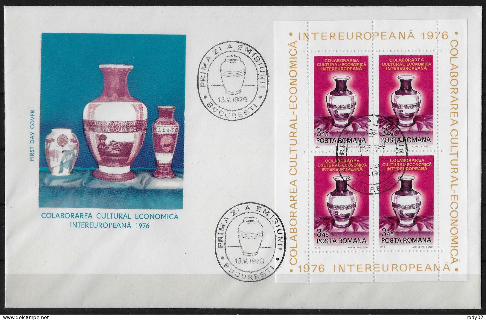 ROUMANIE - VASES ANCIENS - FEUILLETS 2960 ET 2961 - 2 ENVELOPPES 1ER JOUR - Idées Européennes