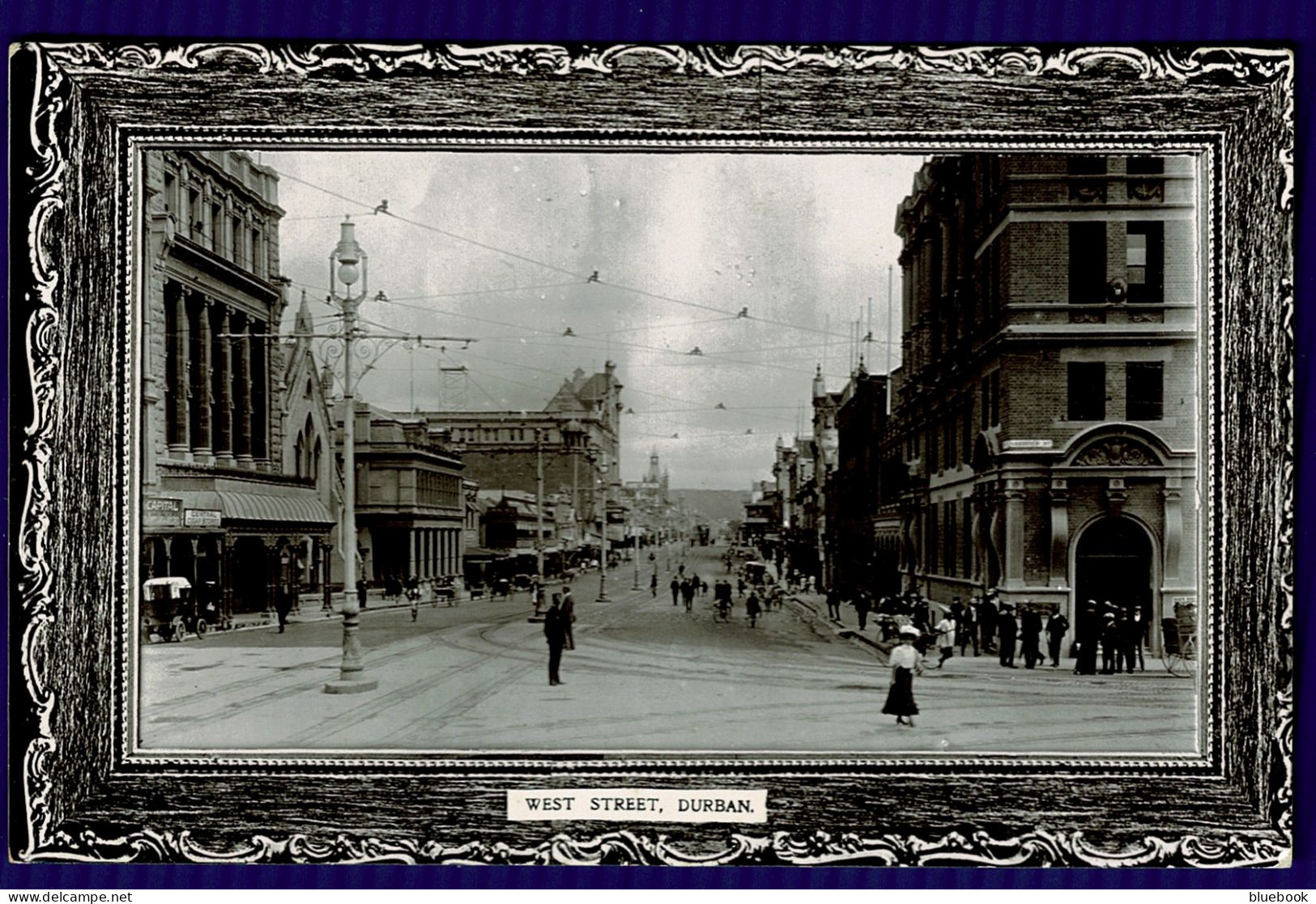 Ref 1650 - Early Real Photo Postcard - West Street Durban - South Africa - Afrique Du Sud