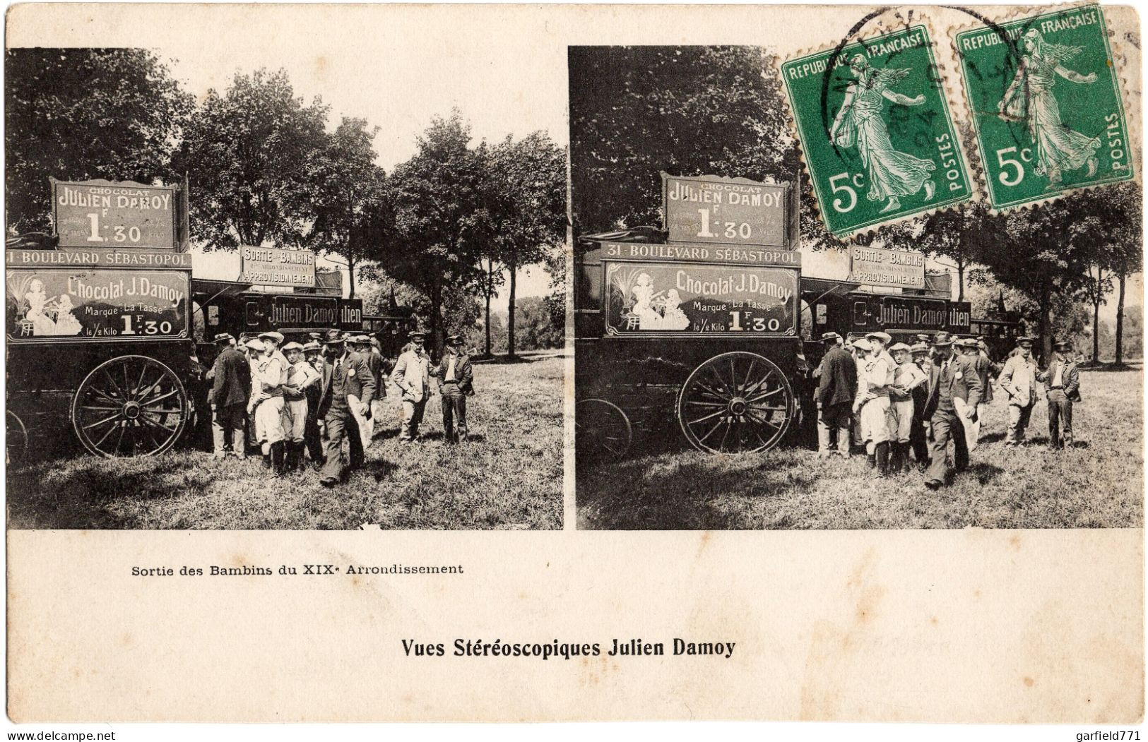 FRANCE - Stéréoscopique - PARIS - Sortie Des Bambins Du XIXè Arrondissement - - Parks, Gärten