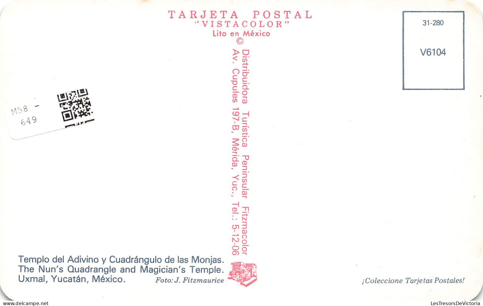 MEXIQUE - The Nun's Quadrangle And Magician's Temple - Vue Générale - Carte Postale - Mexico