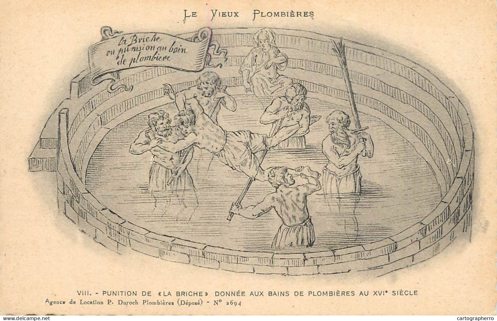 CPA France Plombieres Les Bains Punition De La Briche Drawing - Plombieres Les Bains