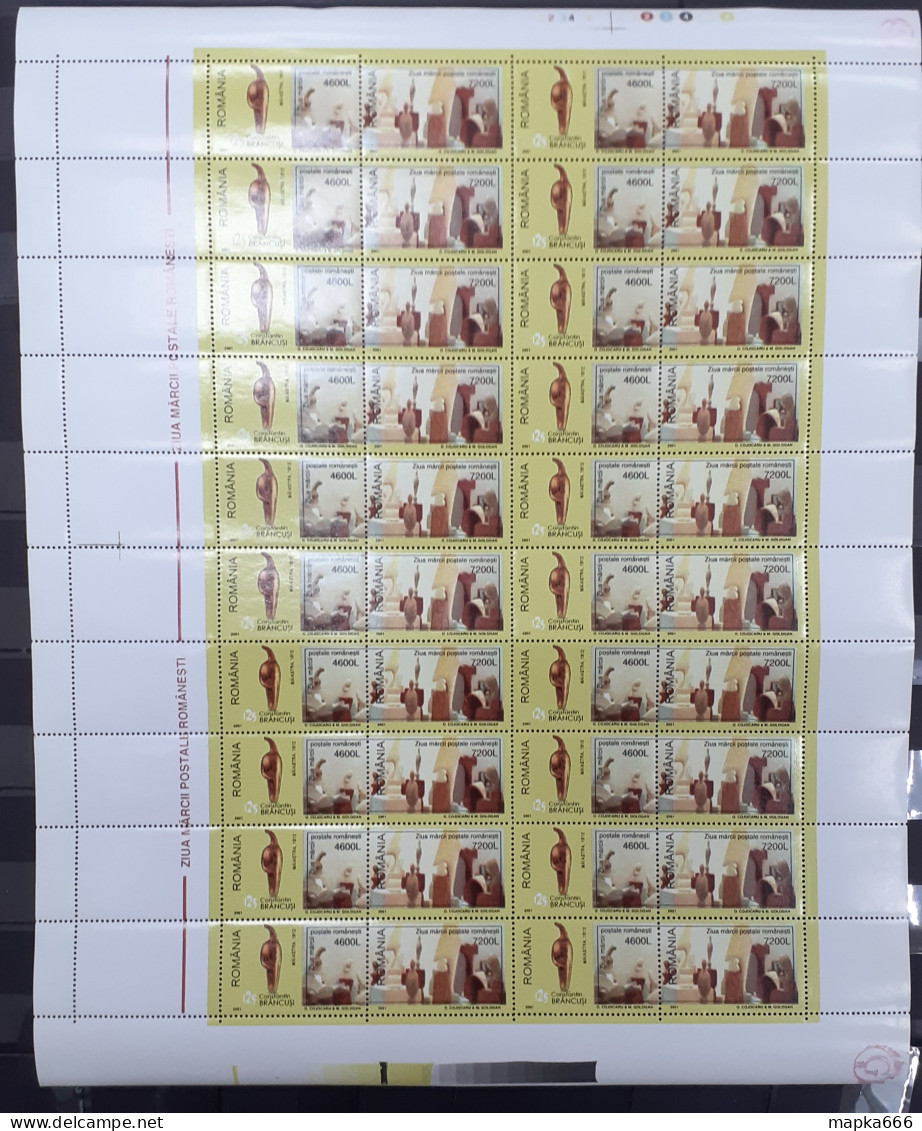 Rm544 2001 Romania Art Sculpture Michel #5550-51 40 Euro Folded Sh(20Set) Mnh - Other & Unclassified