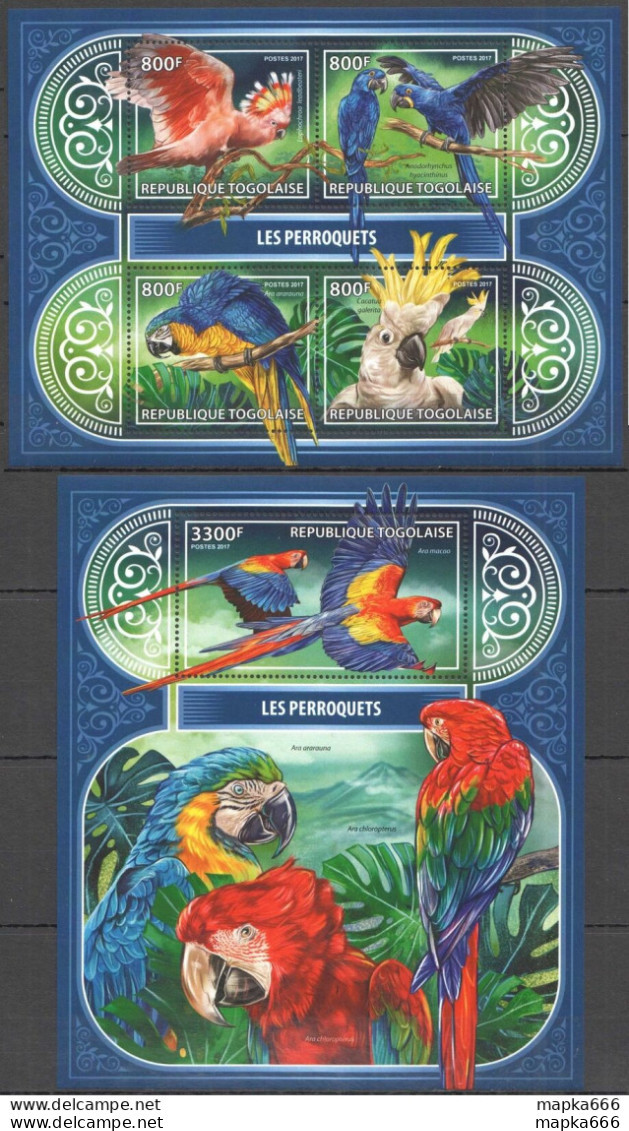 Fd0585 2017 Togo Parrots Fauna Birds #8301-04+Bl1471 Mnh - Andere & Zonder Classificatie