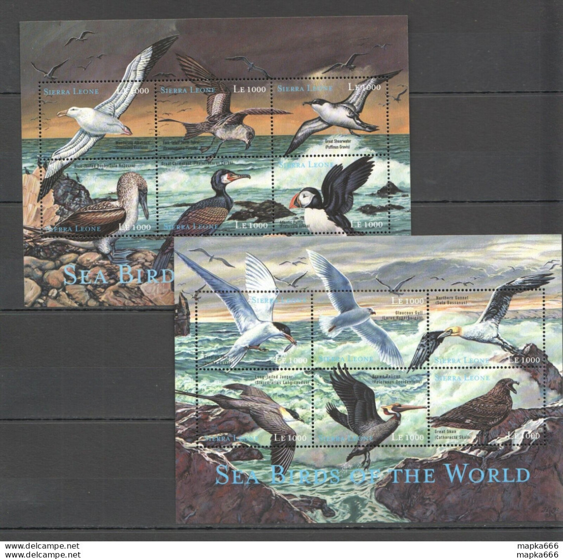 Pk150 Sierra Leone Fauna Sea Birds Of The World 2Kb Mnh Stamps - Other & Unclassified