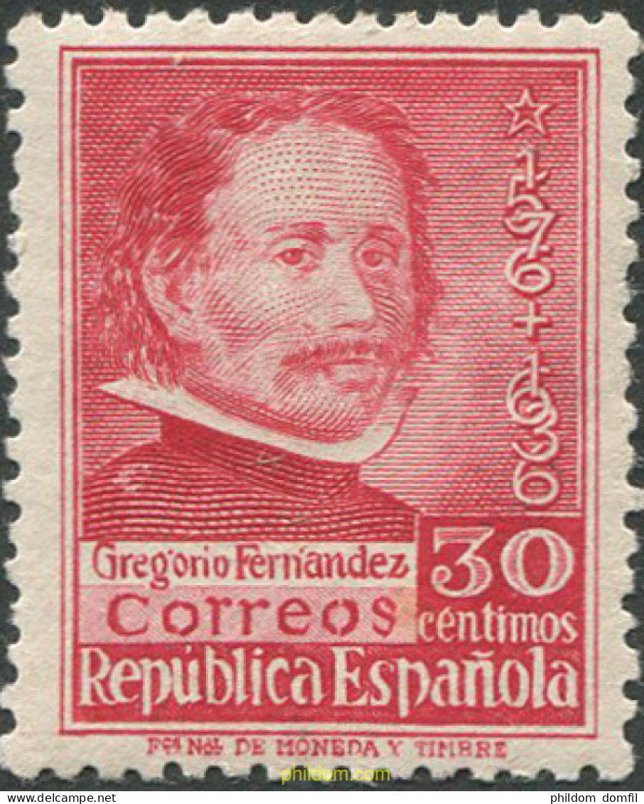 700187 HINGED ESPAÑA 1937 3 CENTENARIO DE LA MUERTE DE GREGORIO FERNANDEZ - Nuevos