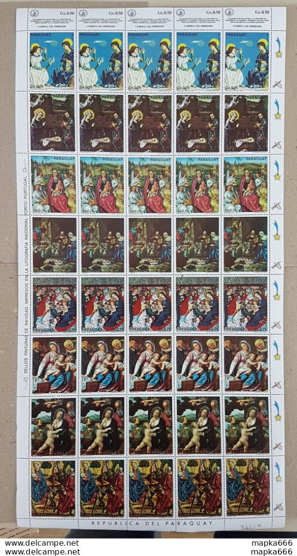 Ec182 Paraguay Art Paintings !!! Michel 50 Euro Big Sh Folded In 3 Mnh - Sonstige & Ohne Zuordnung
