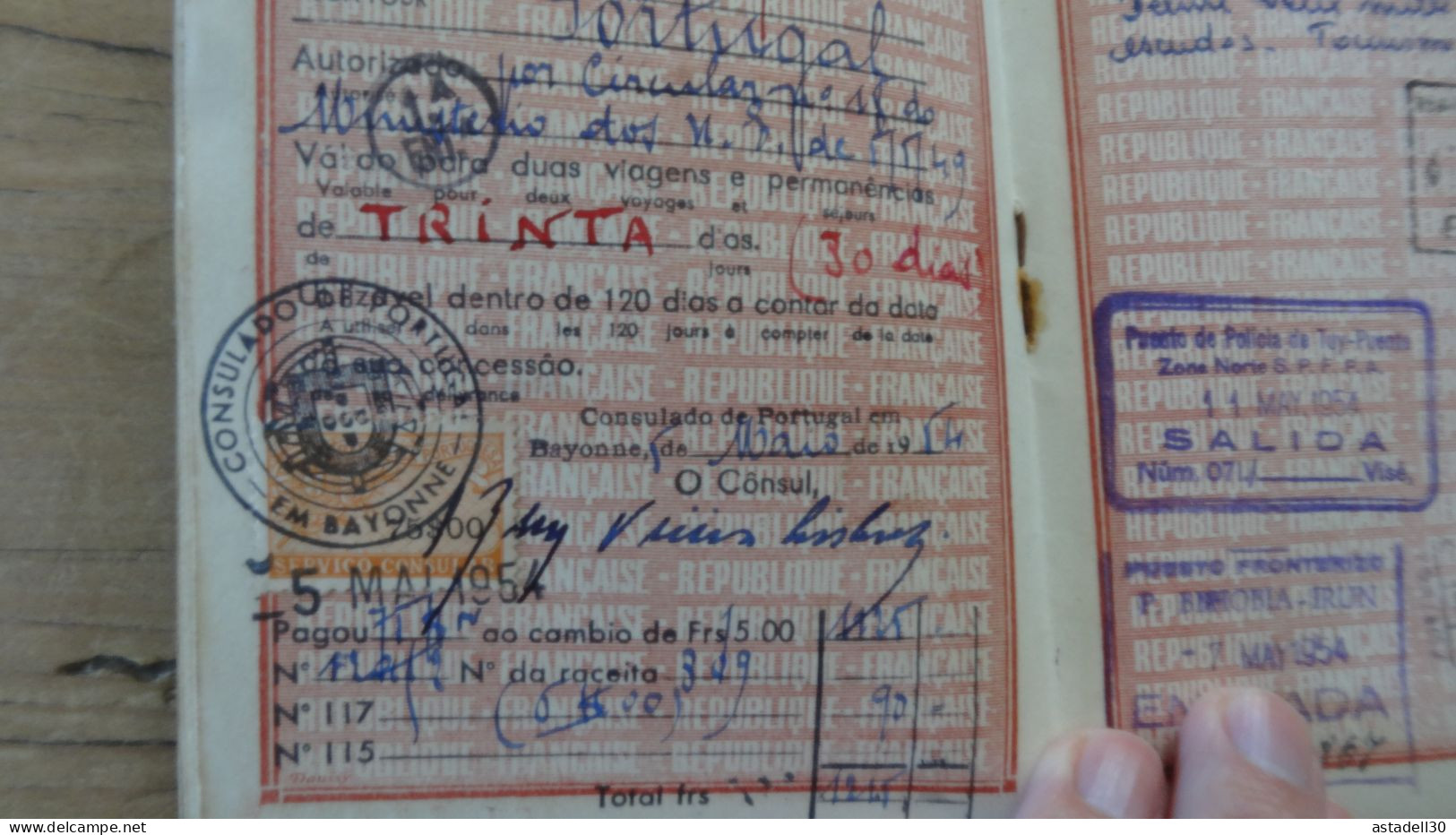 FRANCE Passeport Nantes 1950 Avec Timbres Fiscaux  ................ TIR2-POS17 - Documents Historiques