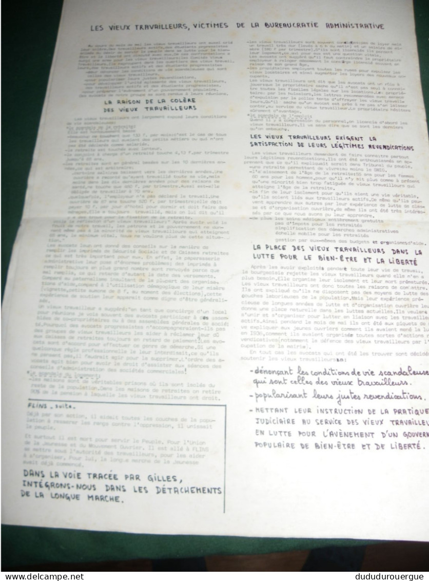 PROPAGANDE  1968 : LE TRIBUNAL DU PEUPLE , JOURNAL DES AVOCATS AU SERVICE DU PEUPLE , LE N° 1 JUILLET 1968  , 0,50 F - Non Classés