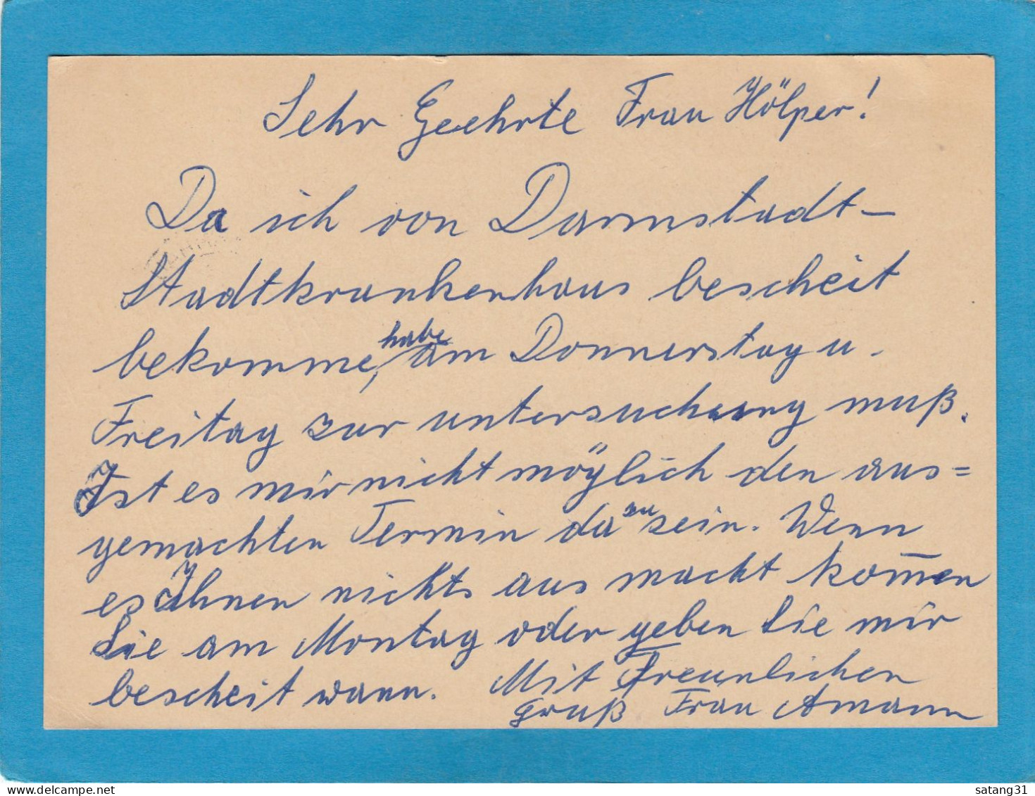 GANZSACHE MIT STEMPEL " GUNDERNHAUSEN ". - Postkarten - Gebraucht