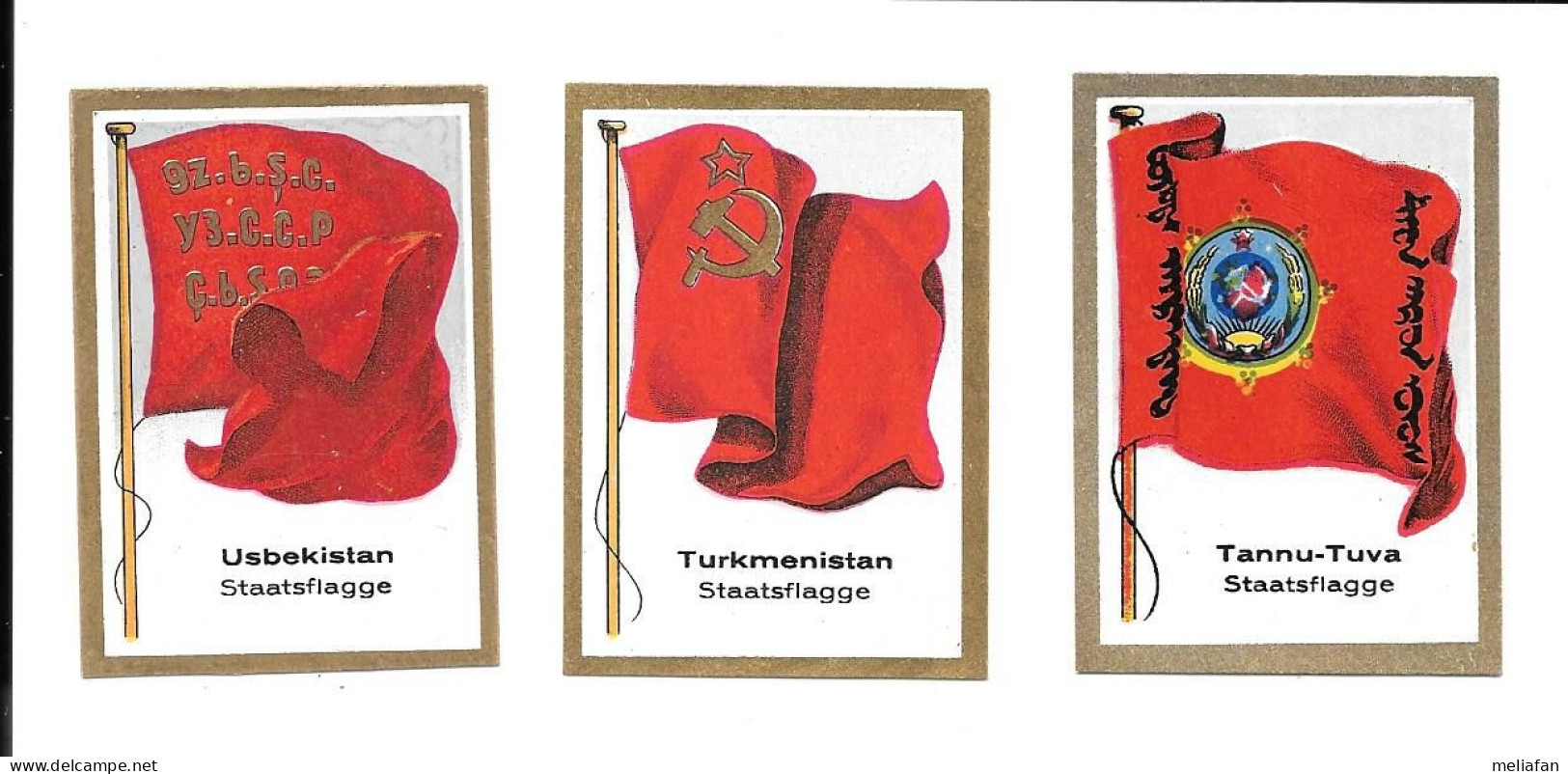 BV63 - IMAGES CIGARETTES BULGARIA - SERIE DRAPEAUX - URSS - TURKMENISTAN - TANNU TUVA - OUZBEKISTAN - Zigarettenmarken